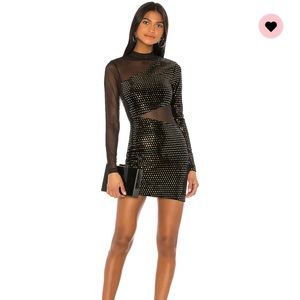 H:ours XXS Seeker Dress Black & Gold